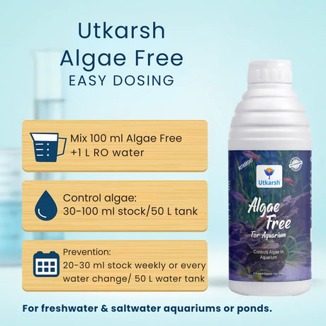 Algae Free for Aquarium Tank | Algae Cleaner, Liquid Algae Scraper for Fish Tank and Algae Remover - Utkarsh Agrochem Pvt ltd. 