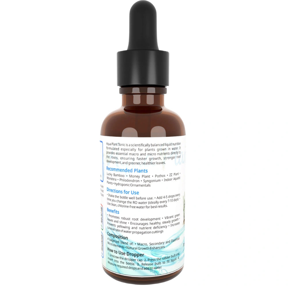 Aqua Plant Tonic - 50 ml, Liquid Fertilizer for Plants Growing in Water | Premium Plant Food & Growth Booster for Lucky Bamboo, Aquatic and Money Plants, Pack of 1