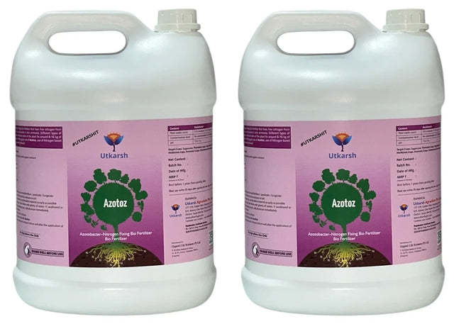 Azotobacter - Nitrogen Fixing Microbes, Liquid Bio Fertilizer for Plants Growth, Increases Soil Structure & Fertility, Yields & Nutrient uptake | Azotoz - 20 Litre - Utkarsh Agrochem Pvt ltd. 