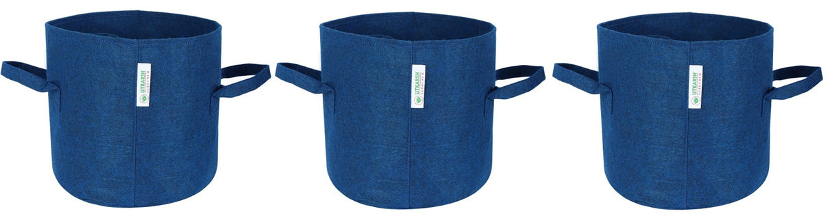 400 GSM Geotextile Fabric Growbags- Blue, Pack of 3 - Utkarsh Agrochem Pvt ltd. 