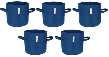 400 GSM Geotextile Fabric Growbags- Blue, Pack of 5 - Utkarsh Agrochem Pvt ltd. 