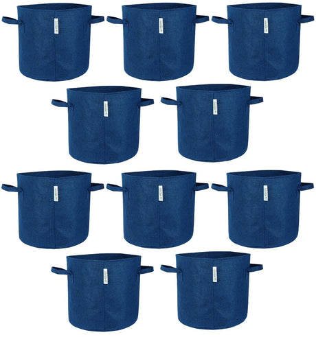 400 GSM Geotextile Fabric Growbags- Blue, Pack of 10 - Utkarsh Agrochem Pvt ltd. 