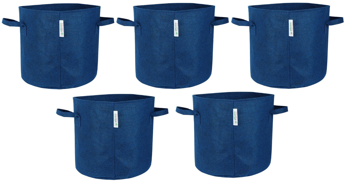 400 GSM Geotextile Fabric Growbags- Blue, Pack of 5 - Utkarsh Agrochem Pvt ltd. 