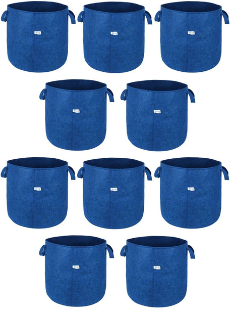 400 GSM Geotextile Fabric Growbags- Blue, Pack of 10 - Utkarsh Agrochem Pvt ltd. 