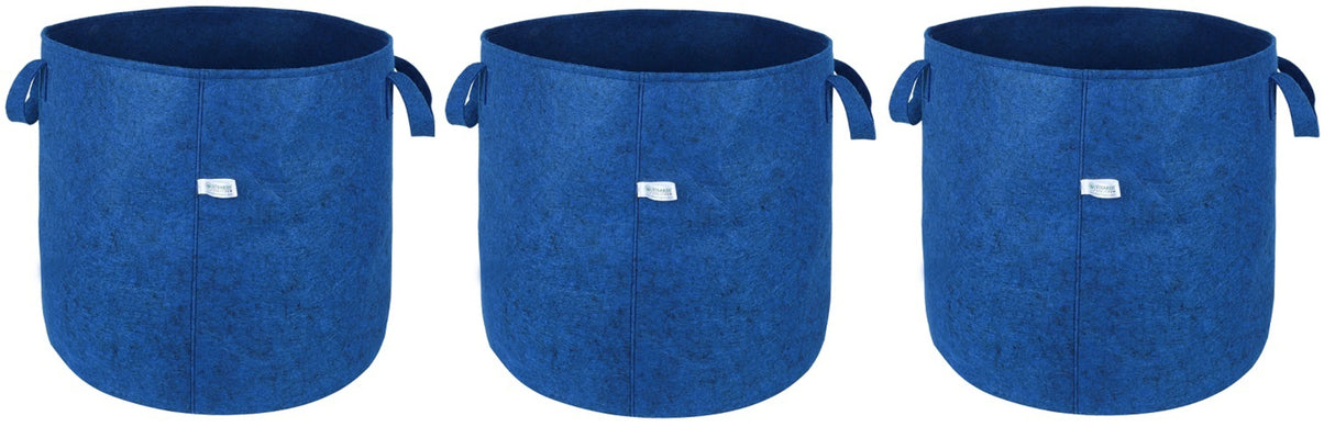 400 GSM Geotextile Fabric Growbags- Blue, Pack of 3 - Utkarsh Agrochem Pvt ltd. 