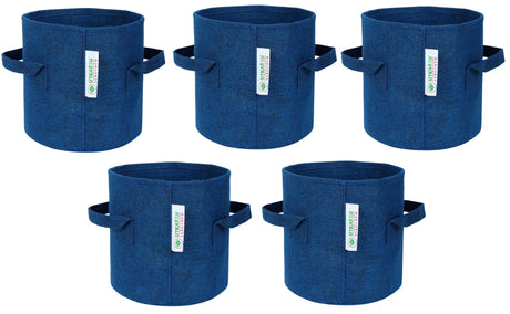 400 GSM Geotextile Fabric Growbags- Blue, Pack of 5 - Utkarsh Agrochem Pvt ltd. 