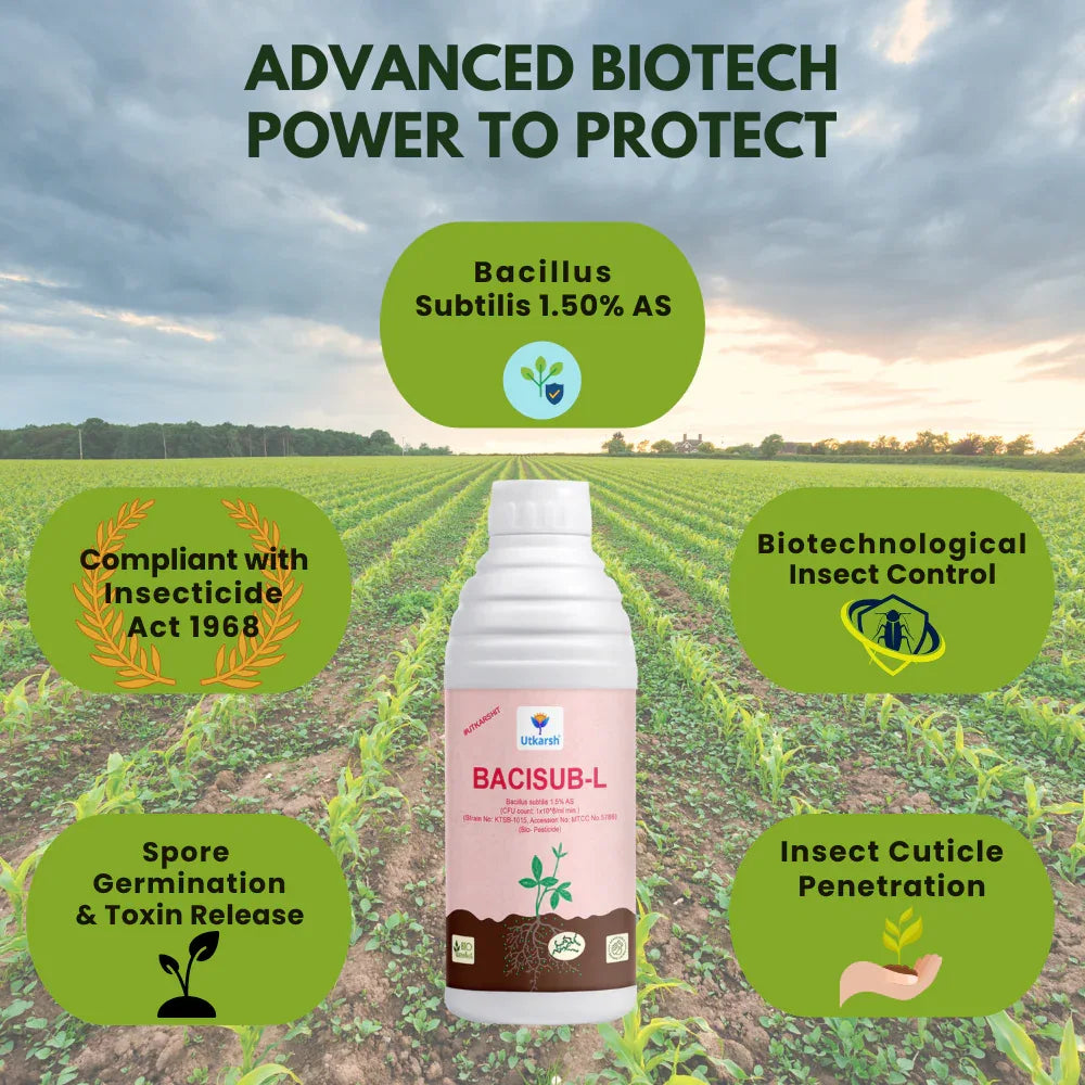 Bacillus Subtilis - Liquid Bio Fungicides for Plants, Home Garden, Crops and Nursey | BaciSub-L - Utkarsh Agrochem Pvt ltd. 