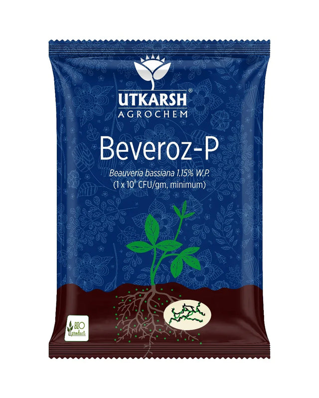 Beauveria Bassiana 1.15% W.P. 1 x 10^8 CFU/gm min. Bio Insecticides for Plants, Crops and Home Gardening - Beveroz-P - Utkarsh Agrochem Pvt ltd. 