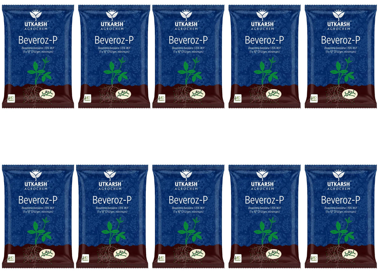 Beauveria Bassiana 1.15% W.P. 1 x 10^8 CFU/gm min. Bio Insecticides for Plants, Crops and Home Gardening - Beveroz-P - Utkarsh Agrochem Pvt ltd. 