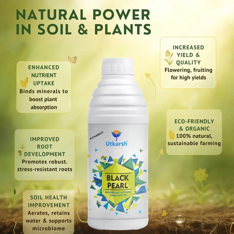 Black Pearl – L (Biologically Activated Humic Acid 12%) Biostimulant- 20 Liter - Utkarsh Agrochem Pvt ltd. 