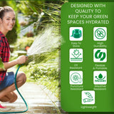 Heavy Duty PVC Braided Green Water Hose Pipe - 0.5 inch Diameter, with 1 Tap Adapter, Connector & 3 Clamps for Garden, Car Wash, Floor Clean, Pet Bath, Easy to Use Indoor/Outdoor