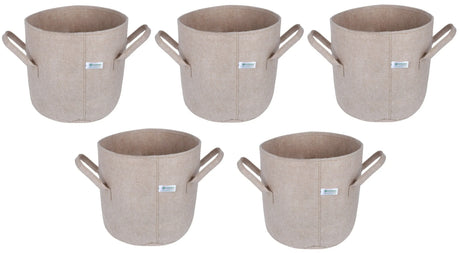 400 GSM Geo Textile Fabric Growbags- Beige, Pack of 5 - Utkarsh Agrochem Pvt ltd. 
