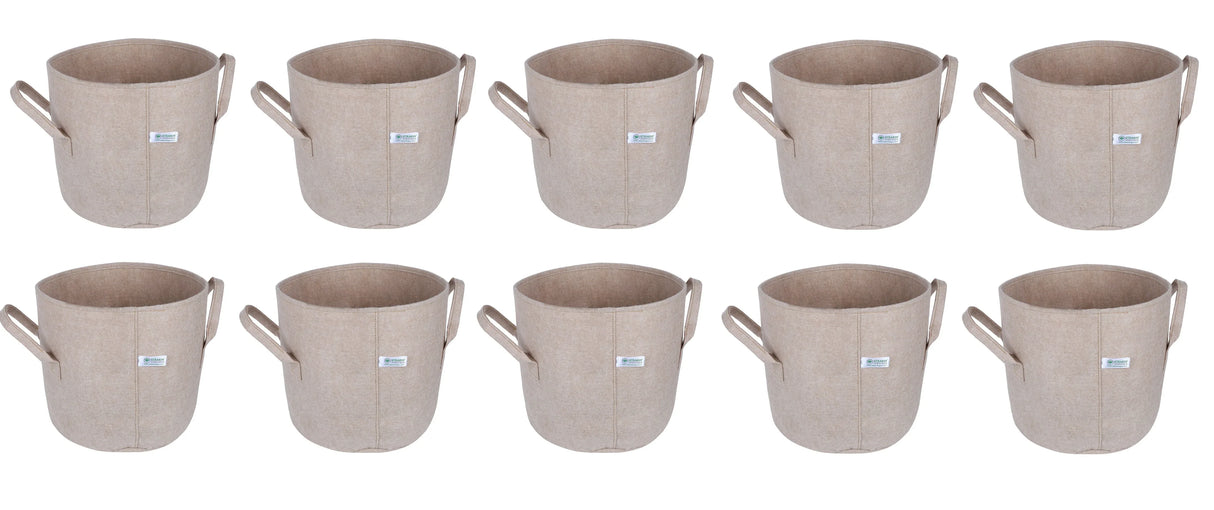 400 GSM Geo Textile Fabric Growbags- Beige, Pack of 10 - Utkarsh Agrochem Pvt ltd. 