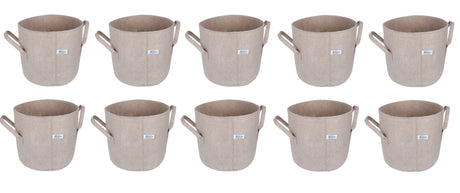 400 GSM Geo Textile Fabric Growbags- Beige, Pack of 10 - Utkarsh Agrochem Pvt ltd. 
