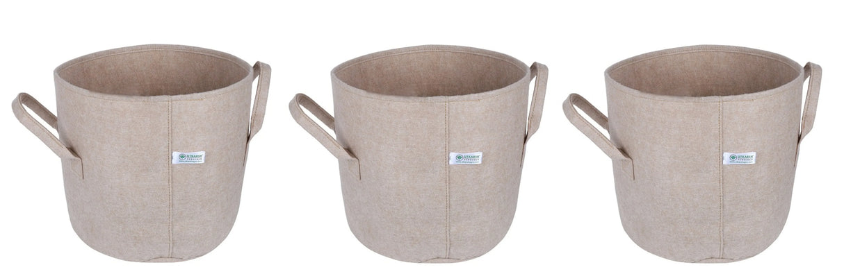 400 GSM Geo Textile Fabric Growbags- Beige, Pack of 3 - Utkarsh Agrochem Pvt ltd. 