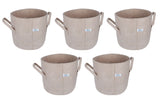 400 GSM Geo Textile Fabric Growbags- Beige, Pack of 5 - Utkarsh Agrochem Pvt ltd. 