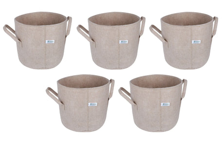 400 GSM Geo Textile Fabric Growbags- Beige, Pack of 5 - Utkarsh Agrochem Pvt ltd. 