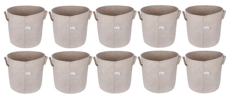 400 GSM Geo Textile Fabric Growbags- Beige, Pack of 10 - Utkarsh Agrochem Pvt ltd. 