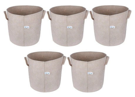 400 GSM Geo Textile Fabric Growbags- Beige, Pack of 5 - Utkarsh Agrochem Pvt ltd. 