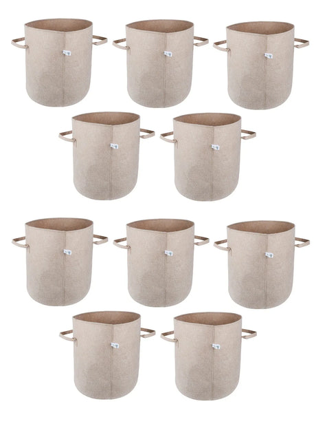 400 GSM Geo Textile Fabric Growbags- Beige, Pack of 10 - Utkarsh Agrochem Pvt ltd. 