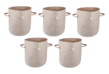 400 GSM Geo Textile Fabric Growbags- Beige, Pack of 5 - Utkarsh Agrochem Pvt ltd. 