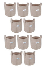 400 GSM Geo Textile Fabric Growbags- Beige, Pack of 10 - Utkarsh Agrochem Pvt ltd. 