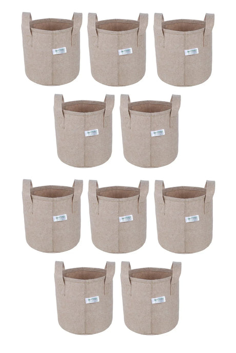 400 GSM Geo Textile Fabric Growbags- Beige, Pack of 10 - Utkarsh Agrochem Pvt ltd. 