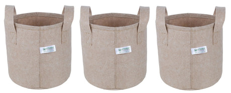400 GSM Geo Textile Fabric Growbags- Beige, Pack of 3 - Utkarsh Agrochem Pvt ltd. 
