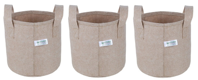 400 GSM Geo Textile Fabric Growbags- Beige, Pack of 3 - Utkarsh Agrochem Pvt ltd. 
