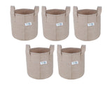 400 GSM Geo Textile Fabric Growbags- Beige, Pack of 5 - Utkarsh Agrochem Pvt ltd. 