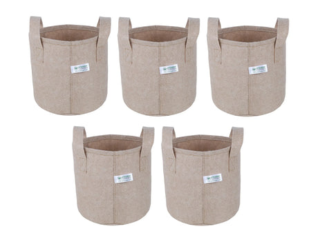400 GSM Geo Textile Fabric Growbags- Beige, Pack of 5 - Utkarsh Agrochem Pvt ltd. 