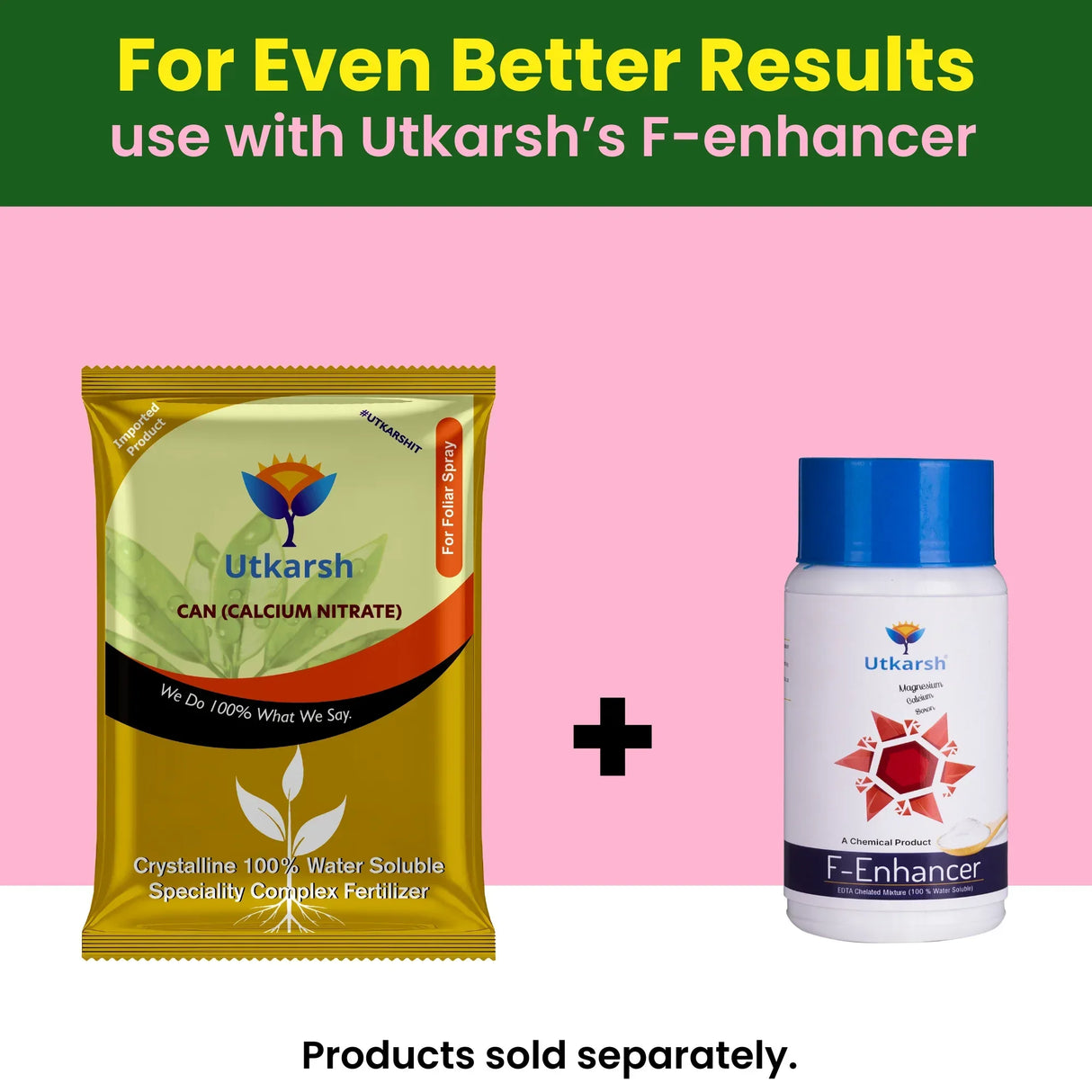 Calcium Nitrate Fertilizer for Plants Home Garden | 100% Water Soluble Foliar Spray Nutrition, Promotes & Boosts Healthy Flower and Fruit Growth - 25 Kg Bag - Utkarsh Agrochem Pvt ltd. 