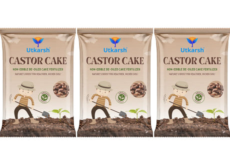 Castor Oil Cake Fertilizer for Plants | Organic Castor Khali Compost Powder for Home Garden, Manure for Flowers, Vegetables & Lawn - Utkarsh Agrochem Pvt ltd. 