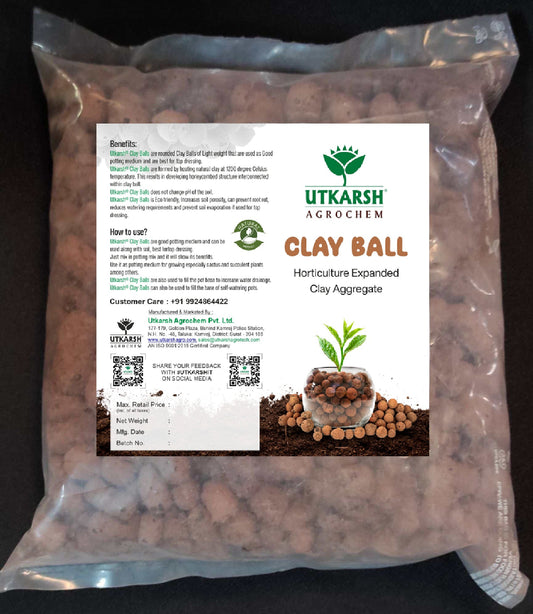 Utkarsh Clay Balls 3 litres Hydrotons Lightweight Expanded Clay Aggregate (LECA) Essential for Hydroponics, Aeroponics, Landscaping & Aquaponics size 15 – 30 mm