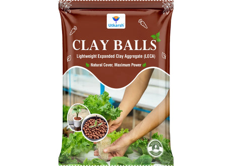 LECA Clay Balls Hydrotons, Lightweight Expanded Clay Aggregate, Essential for Hydroponics, Aeroponics, Landscaping & Aquaponics | Size: 8 - 15 mm - Utkarsh Agrochem Pvt ltd. 
