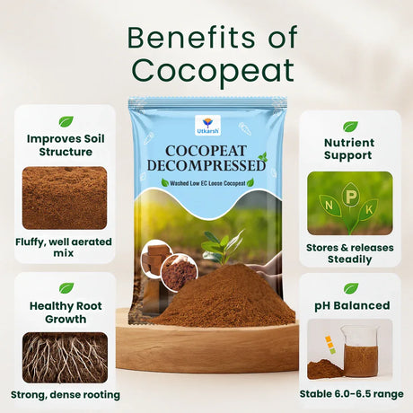 Decompressed Washed Cocopeat Powder for Gardening and Hydroponics, Low EC/TDS, Media & Fertilizers For Hydroponics - Utkarsh Agrochem Pvt ltd. 