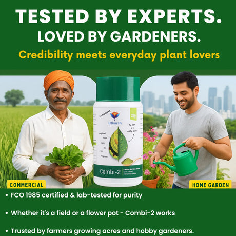 Combi - 2 (EDTA Chelated Fertilizers, Mix Micronutrient) Prevents Mix Crop Deficiencies, Keeps Plants/Home Garden Healthy, Improves Crop Yield & Quality - 25 Kg Pack - Utkarsh Agrochem Pvt ltd. 