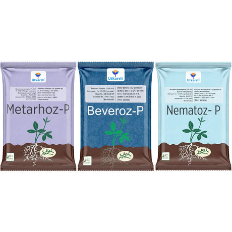 Grubs and Termites Control Combo - Metarhoz-P + Beveroz-P + Nematoz-P - Utkarsh Agrochem Pvt ltd. 