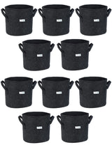 400 GSM Geotextile Fabric Growbags- Dark Grey, Pack of 10 - Utkarsh Agrochem Pvt ltd. 