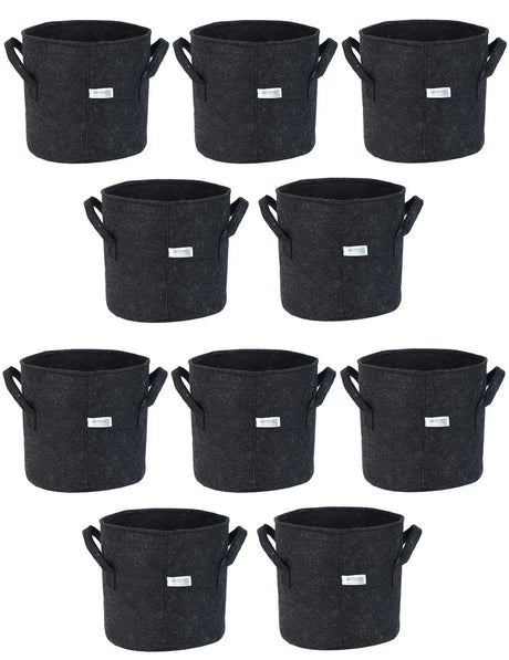 400 GSM Geotextile Fabric Growbags- Dark Grey, Pack of 10 - Utkarsh Agrochem Pvt ltd. 