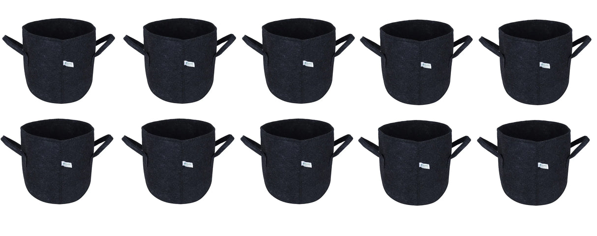 400 GSM Geotextile Fabric Growbags- Dark Grey, Pack of 10 - Utkarsh Agrochem Pvt ltd. 