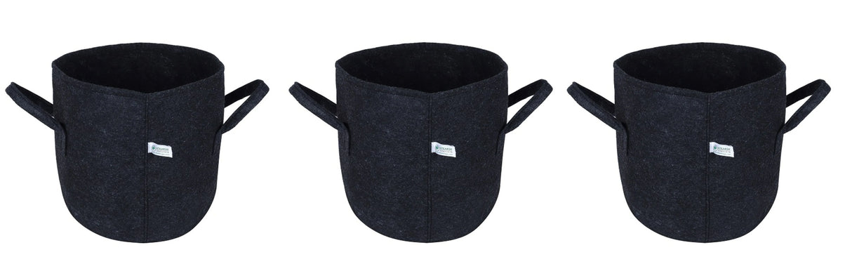 400 GSM Geotextile Fabric Growbags- Dark Grey, Pack of 3 - Utkarsh Agrochem Pvt ltd. 