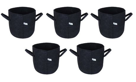 400 GSM Geotextile Fabric Growbags- Dark Grey, Pack of 5 - Utkarsh Agrochem Pvt ltd. 
