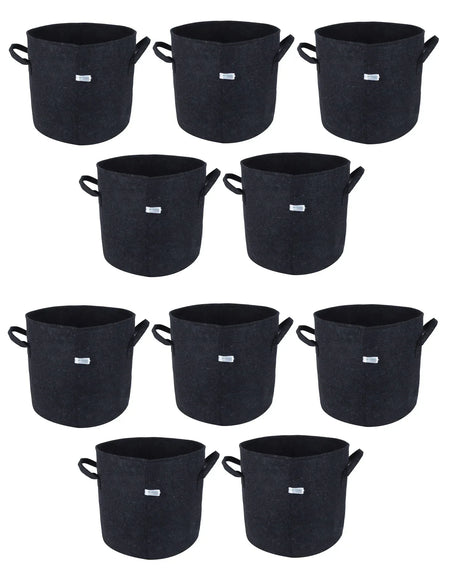400 GSM Geotextile Fabric Growbags- Dark Grey, Pack of 10 - Utkarsh Agrochem Pvt ltd. 