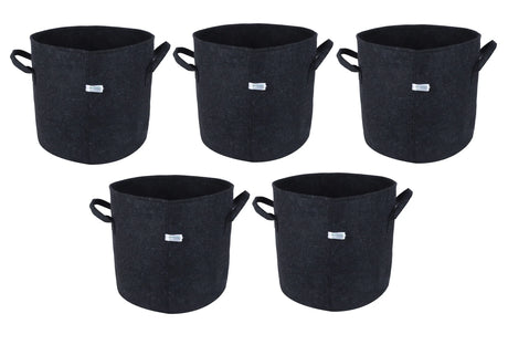 400 GSM Geotextile Fabric Growbags- Dark Grey, Pack of 5 - Utkarsh Agrochem Pvt ltd. 