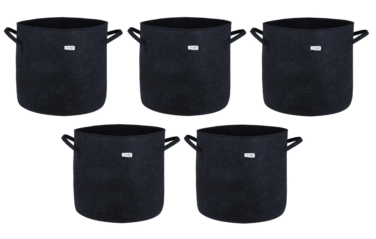 400 GSM Geotextile Fabric Growbags- Dark Grey, Pack of 5 - Utkarsh Agrochem Pvt ltd. 