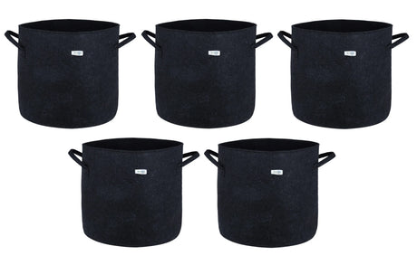 400 GSM Geotextile Fabric Growbags- Dark Grey, Pack of 5 - Utkarsh Agrochem Pvt ltd. 