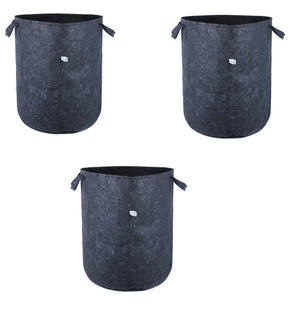 400 GSM Geotextile Fabric Growbags- Dark Grey, Pack of 3 - Utkarsh Agrochem Pvt ltd. 