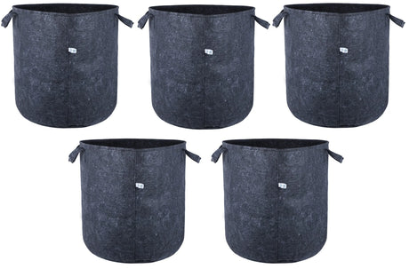 400 GSM Geotextile Fabric Growbags- Dark Grey, Pack of 5 - Utkarsh Agrochem Pvt ltd. 