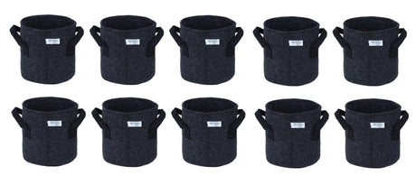 400 GSM Geotextile Fabric Growbags- Dark Grey, Pack of 10 - Utkarsh Agrochem Pvt ltd. 